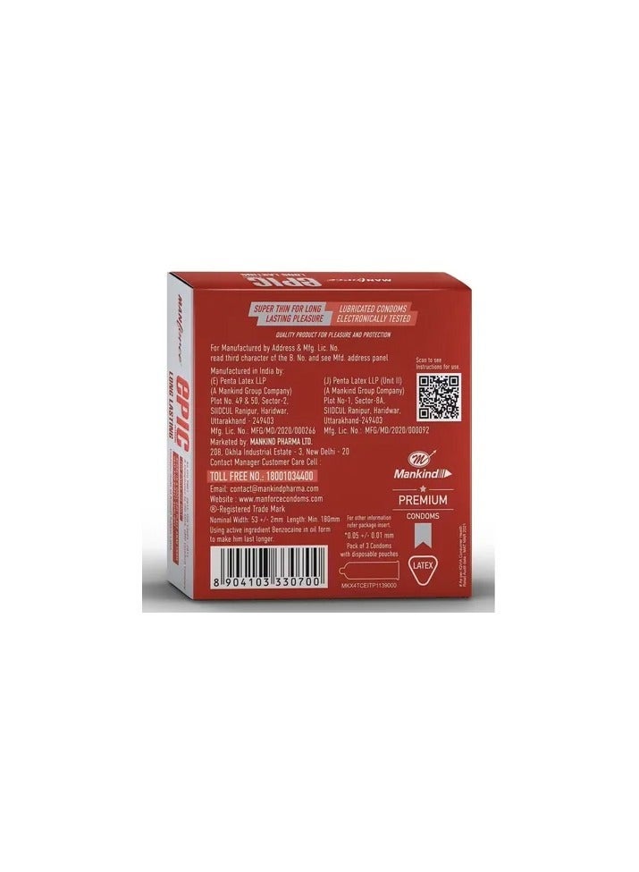 Manforce واقي ذكري إيبك بليجر طويلة المفعول – بنكهة التوت - Image 2